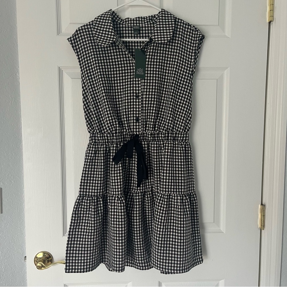 NWT Wild Fable Black and White Gingham Mini Dress